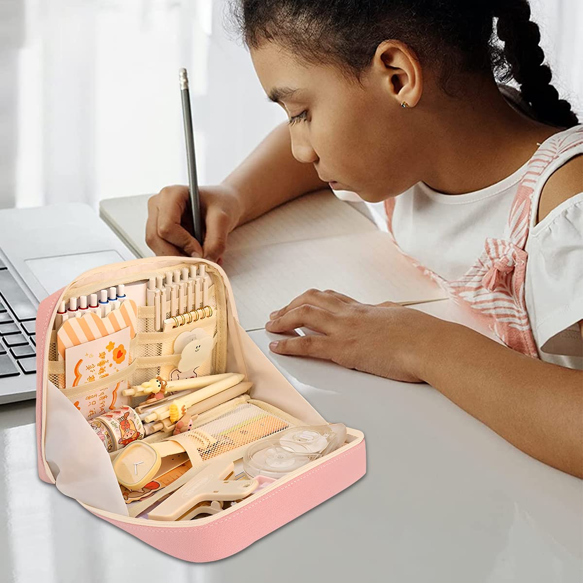 Climberty Large Capacity Pencil Case Pencil Pouch School Supplies, College Students Office Simple Stationery Pencil Holder Bag, Stationery Organizer Pencil Pouch for Boys Girls (Pink) Climberty Large Capacity Pencil Case Pencil Pouch School Supplies, College Students Office Simple Stationery Pencil Holder Bag, Stationery Organizer Pencil Pouch for Boys Girls (Pink)